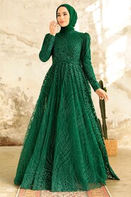  Modern Emerald Green Islamic Clothing Engagement Dress 2294ZY - 2