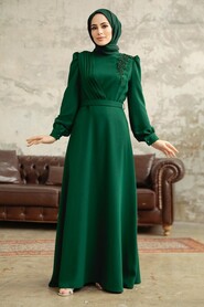  Modern Emerald Green Islamic Dress 37351ZY - 1