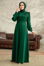  Modern Emerald Green Islamic Dress 37351ZY - 2