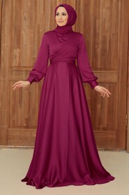  Modern Fushia Hijab Bridesmaid Dress 33871F - NEVA STYLE