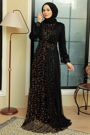  Modern Gold Muslim Wedding Gown 5696GOLD - 3