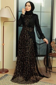  Modern Gold Muslim Wedding Gown 5696GOLD - 2