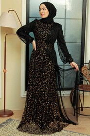  Modern Gold Muslim Wedding Gown 5696GOLD - 1