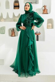  Modern Green Hijab Evening Dress 22321Y - 2