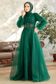  Modern Green Islamic Wedding Gown 2249Y - 2