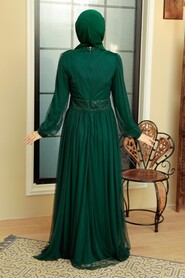  Modern Green Muslim Wedding Gown 5696Y - 3