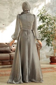  Modern Grey Hijab Evening Dress 22321GR - 3