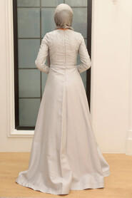  Modern Grey Muslim Long Sleeve Dress 363GR - 2