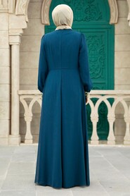  Modern İndigo Blue Modest Dress 25700IM - 2