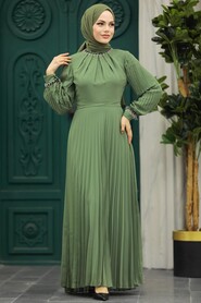  Modern Khaki Islamic Bridesmaid Dress 38510HK - 1