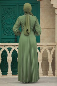  Modern Khaki Islamic Bridesmaid Dress 38510HK - 3