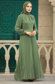  Modern Khaki Islamic Bridesmaid Dress 38510HK - 2