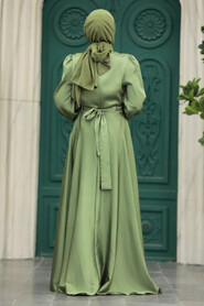  Modern Khaki Islamic Clothing Wedding Dress 40621HK - 3