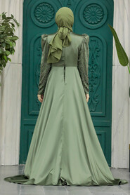 Neva Style - Modern Khaki Modest Islamic Clothing Wedding Dress 23310HK - Thumbnail