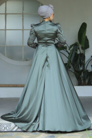  Modern Khaki Modest Islamic Clothing Wedding Dress 23310HK - 6