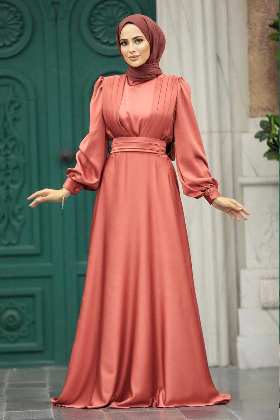 Neva Style - Modern Light Dusty Rose Islamic Clothing Wedding Dress 40621AGK