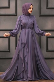  Modern Lila Hijab Islamic Clothing Engagement Dress 4313LILA - 2