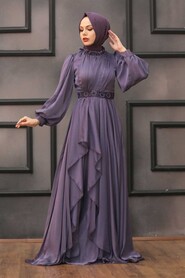  Modern Lila Hijab Islamic Clothing Engagement Dress 4313LILA - 1