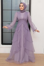  Modern Lila Islamic Clothing Prom Dress 22480LILA - 1
