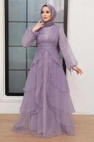  Modern Lila Islamic Clothing Prom Dress 22480LILA - 2