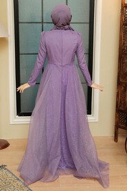  Modern Lila Islamic Prom Dress 22694LILA - 3