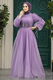  Modern Lila Islamic Wedding Gown 2249LILA - 1