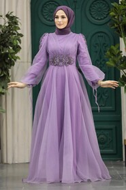  Modern Lila Islamic Wedding Gown 2249LILA - 2