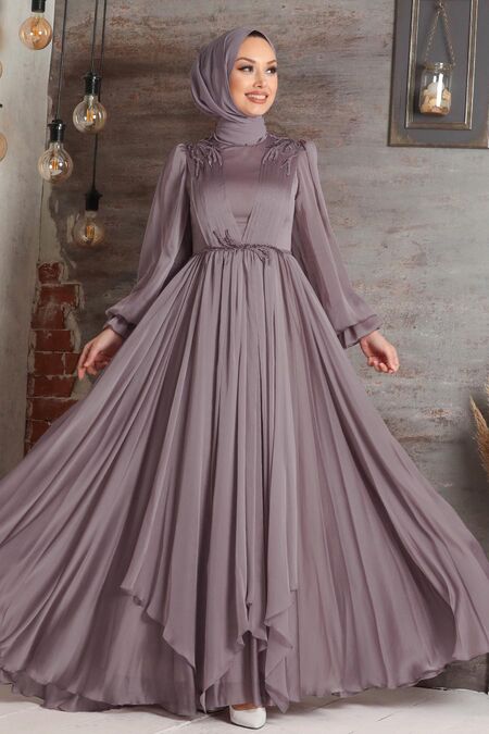  Modern Lila Muslim Fashion Evening Dress 21910LILA - NEVA STYLE