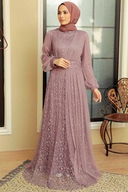  Modern Lila Muslim Wedding Gown 5696LILA - 2