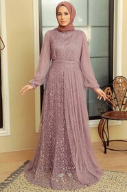 Modern Lila Muslim Wedding Gown 5696LILA - 1