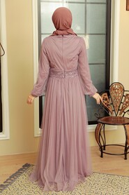  Modern Lila Muslim Wedding Gown 5696LILA - 4