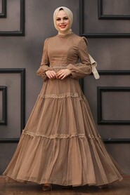  Modern Mink Islamic Evening Gown 2335V - 1