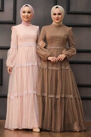  Modern Mink Islamic Evening Gown 2335V - 2