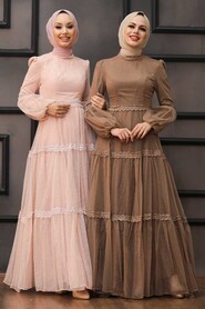  Modern Mink Islamic Evening Gown 2335V - 3