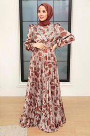 Modern Mink Muslim Wedding Dress 34530V - 1