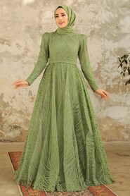  Modern Mint Islamic Clothing Engagement Dress 2294MINT - 2