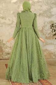  Modern Mint Islamic Clothing Engagement Dress 2294MINT - 4