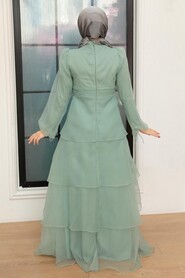 Neva Style - Modern Mint Islamic Clothing Prom Dress 22480MINT - Thumbnail
