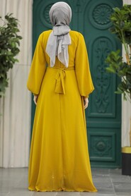  Modern Mustard Modest Prom Dress 22153HR - 3