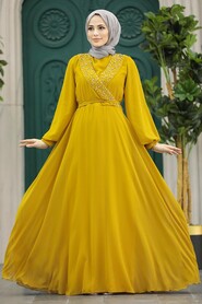  Modern Mustard Modest Prom Dress 22153HR - 1