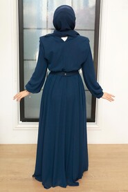  Modern Navy Blue Muslim Bridesmaid Dress 36050L - 2
