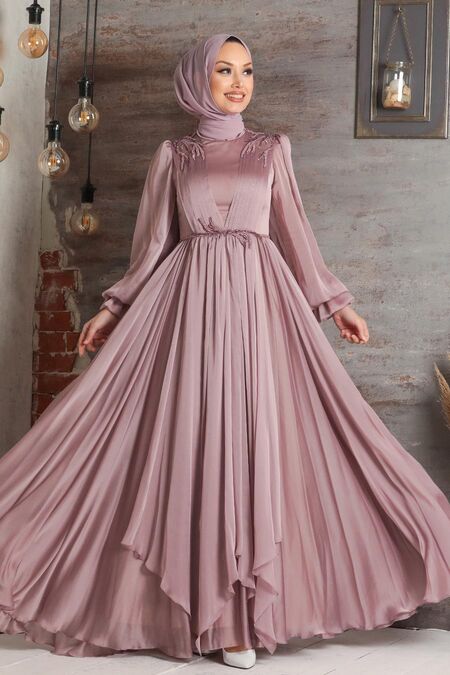  Modern Powder Pink Muslim Fashion Evening Dress 21910PD - NEVA STYLE