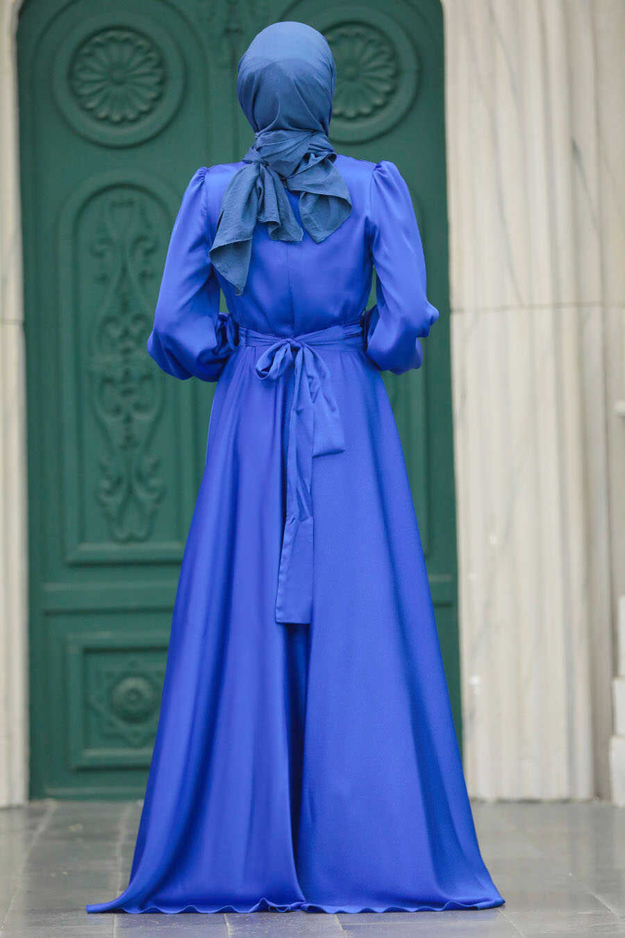 Neva Style - Modern Sax Blue Islamic Clothing Wedding Dress 40621SX