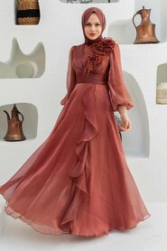  Modern Silver Hijab Evening Dress 22321BKR - 1
