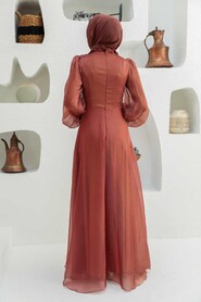  Modern Silver Hijab Evening Dress 22321BKR - 3