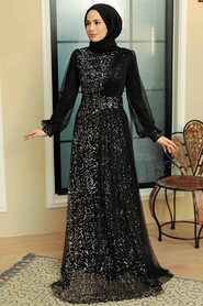  Modern Silver Muslim Wedding Gown 5696GMS - 3