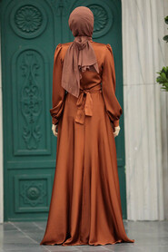  Modern Sunuff Colored Islamic Clothing Wedding Dress 40621TB - 3