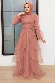  Modern Terra Cotta Islamic Clothing Prom Dress 22480KRMT - 1