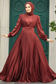  Modern Terra Cotta Islamic Clothing Wedding Dress 40621KRMT - 1