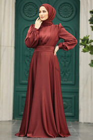  Modern Terra Cotta Islamic Clothing Wedding Dress 40621KRMT - 2